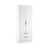 Callo Fluted Double Wardrobe With 2 Drawers Matt White from Roseland Furniture