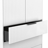 Callo Fluted Double Wardrobe With 2 Drawers Matt White from Roseland Furniture