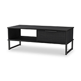 Callo Fluted 1 Drawer Coffee Table Matt Black from Roseland Furniture