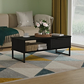Callo Fluted 1 Drawer Coffee Table Matt Black from Roseland Furniture