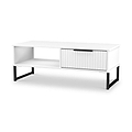 Callo Fluted 1 Drawer Coffee Table Matt White from Roseland Furniture