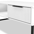 Callo Fluted 1 Drawer Coffee Table Matt White from Roseland Furniture