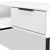 Callo Fluted 1 Drawer Coffee Table Matt White from Roseland Furniture