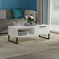 Callo Fluted 1 Drawer Coffee Table Matt White from Roseland Furniture