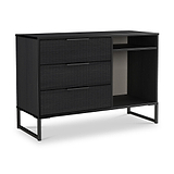 Callo Fluted 3 Drawer TV Unit Matt Black from Roseland Furniture