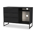 Callo Fluted 3 Drawer TV Unit Matt Black from Roseland Furniture