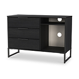 Callo Fluted 3 Drawer TV Unit Matt Black from Roseland Furniture