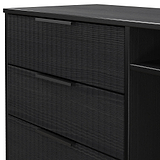 Callo Fluted 3 Drawer TV Unit Matt Black from Roseland Furniture