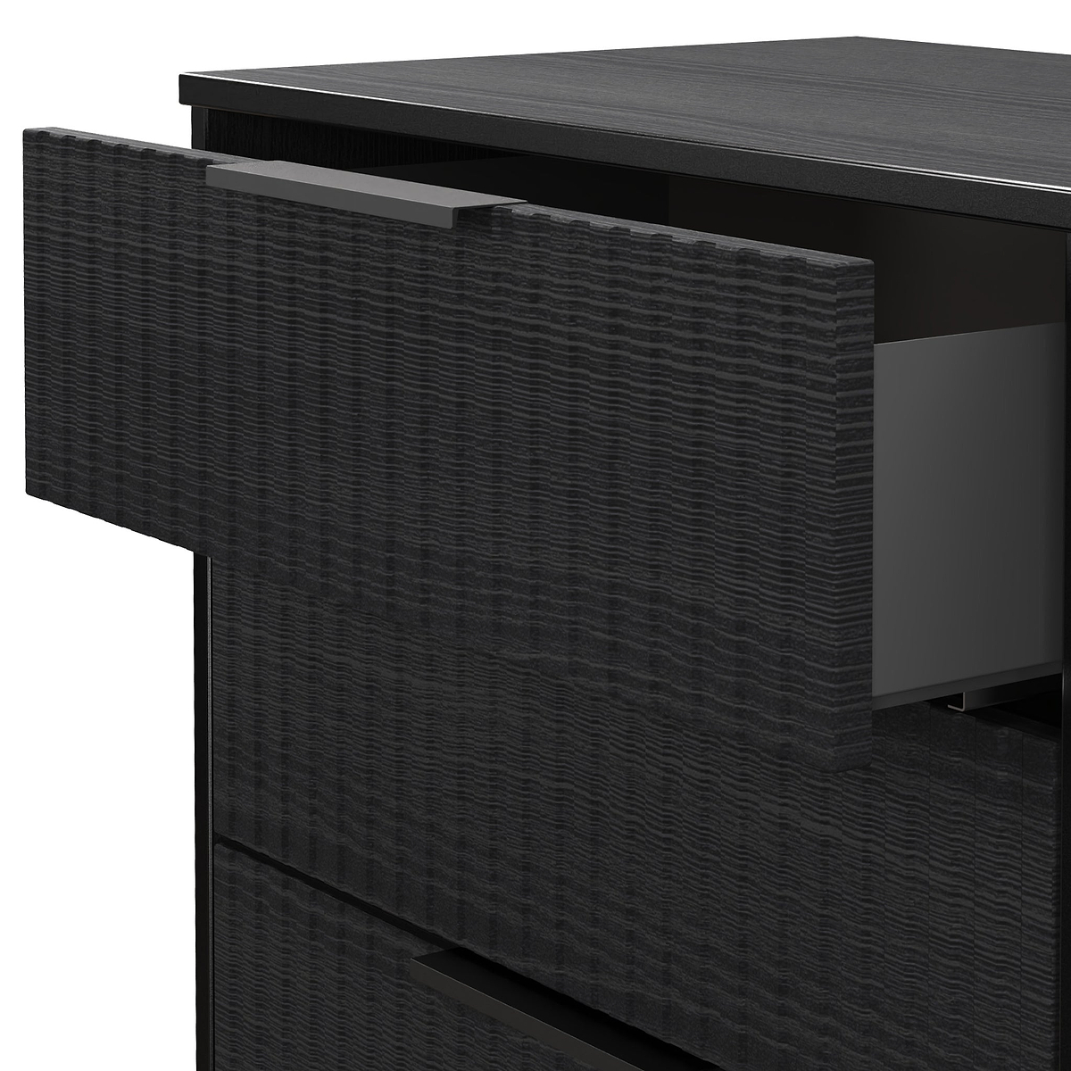 Callo Fluted 3 Drawer TV Unit Matt Black from Roseland Furniture