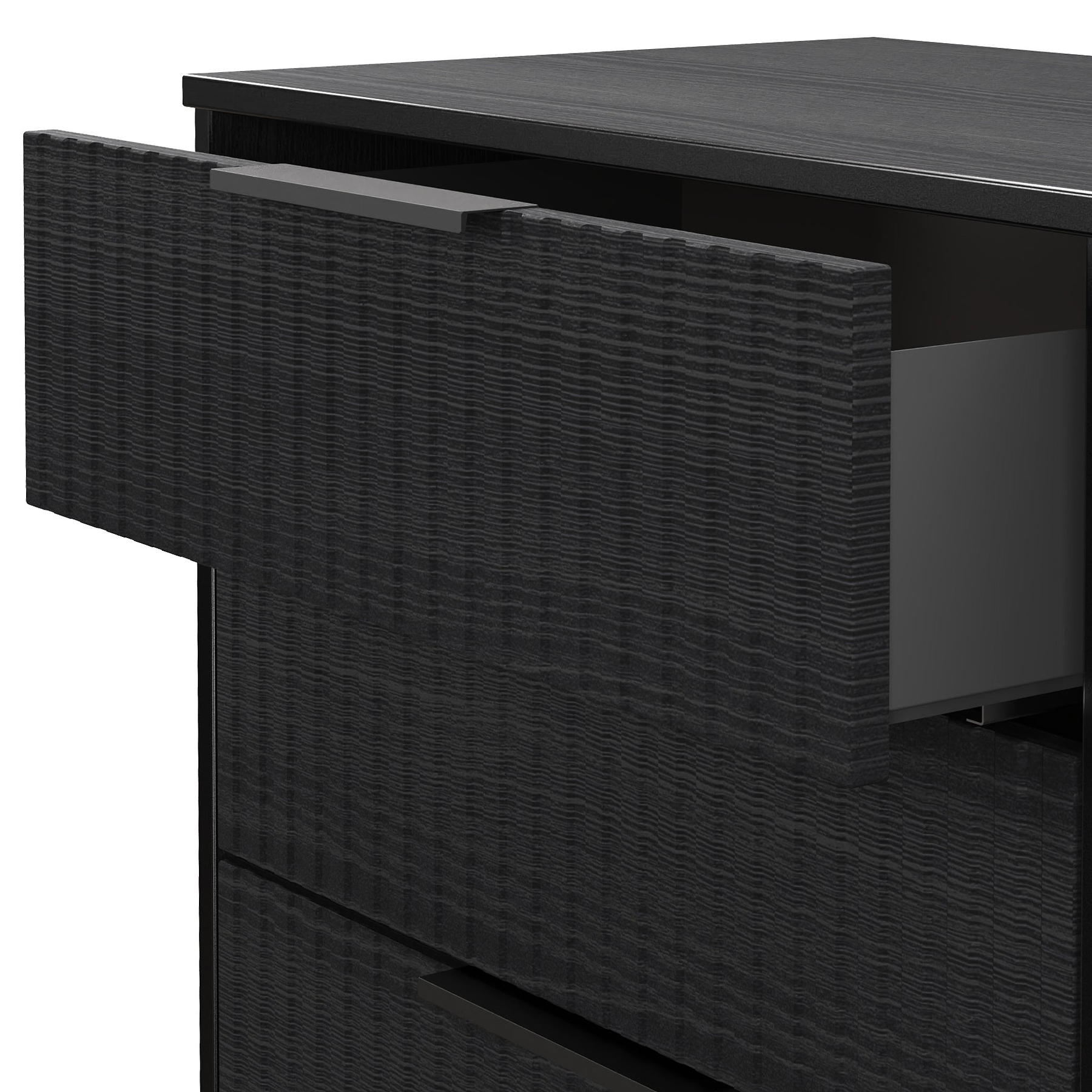 Callo Fluted 3 Drawer TV Unit Matt Black from Roseland Furniture
