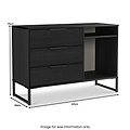 Callo Fluted 3 Drawer TV Unit Matt Black from Roseland Furniture