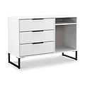 Callo Fluted 3 Drawer TV Unit Matt White from Roseland Furniture