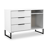 Callo Fluted 3 Drawer TV Unit Matt White from Roseland Furniture