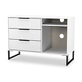 Callo Fluted 3 Drawer TV Unit Matt White from Roseland Furniture