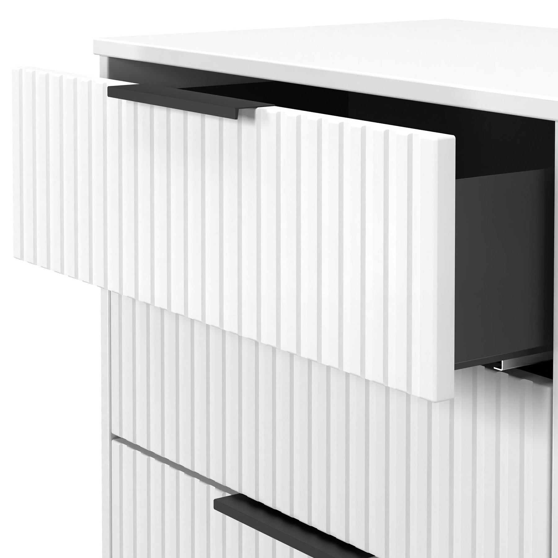 Callo Fluted 3 Drawer TV Unit Matt White from Roseland Furniture