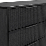 Callo Fluted 6 Drawer Sideboard Matt Black from Roseland Furniture