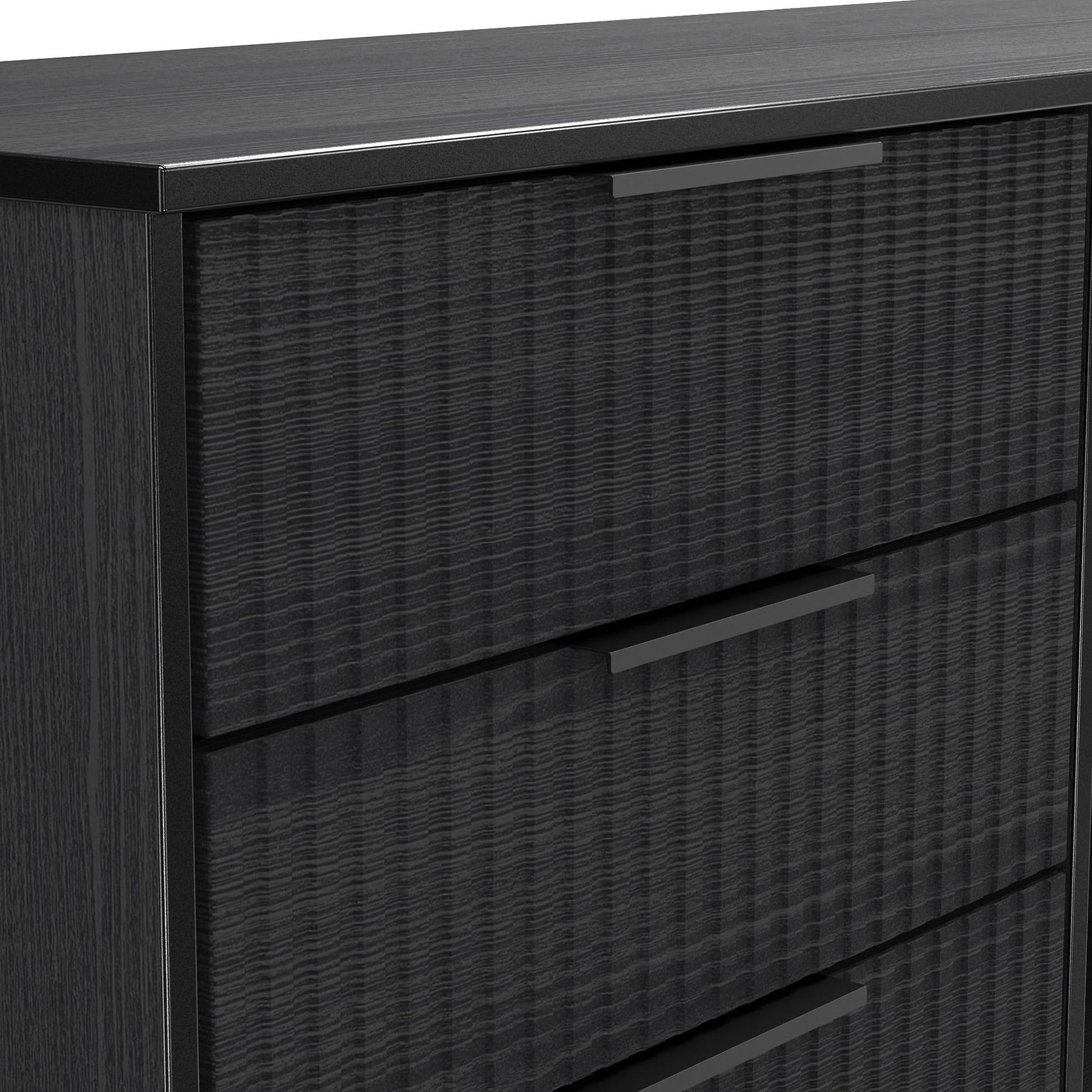 Callo Fluted 6 Drawer Sideboard Matt Black from Roseland Furniture