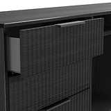 Callo Fluted 6 Drawer Sideboard Matt Black from Roseland Furniture