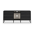 Callo Fluted 6 Drawer Sideboard Matt Black from Roseland Furniture