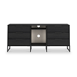 Callo Fluted 6 Drawer Sideboard Matt Black from Roseland Furniture