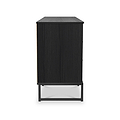 Callo Fluted 6 Drawer Sideboard Matt Black from Roseland Furniture
