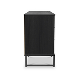 Callo Fluted 6 Drawer Sideboard Matt Black from Roseland Furniture