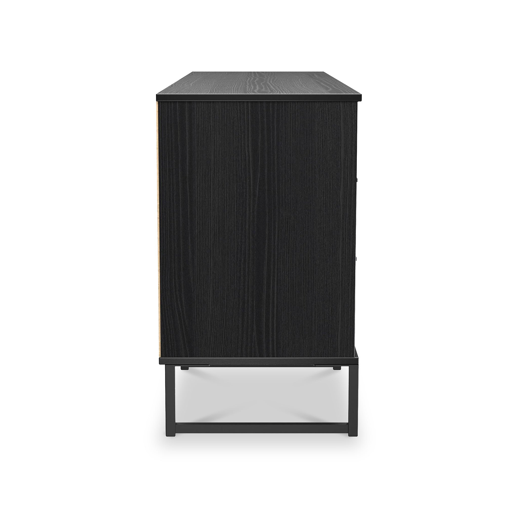 Callo Fluted 6 Drawer Sideboard Matt Black from Roseland Furniture