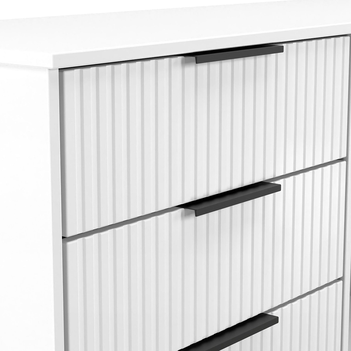 Callo Fluted 6 Drawer Sideboard Matt White from Roseland Furniture