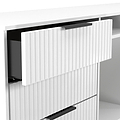 Callo Fluted 6 Drawer Sideboard Matt White from Roseland Furniture