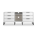 Callo Fluted 6 Drawer Sideboard Matt White from Roseland Furniture