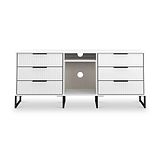 Callo Fluted 6 Drawer Sideboard Matt White from Roseland Furniture