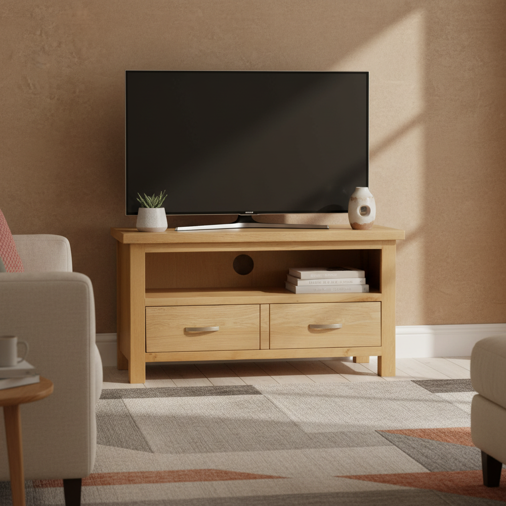 London Oak 90cm TV Stand from Roseland Furniture