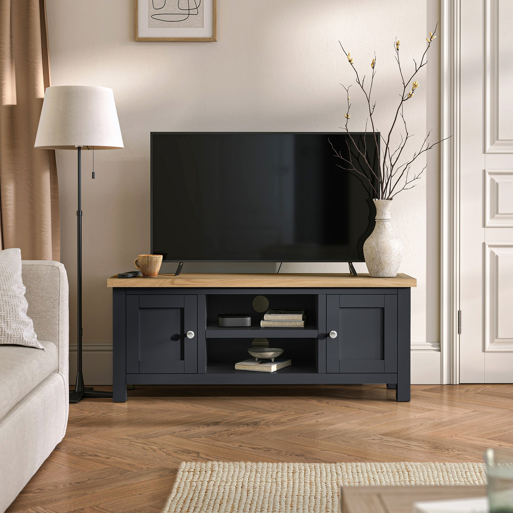 Farrow Charcoal Large 120cm TV Unit from Roseland