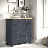 Farrow Charcoal 2 over 3 Chest of drawers from Roseland Furniture - Lifestyle Shot