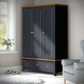 Farrow Charcoal Triple Wardrobe with Storage Drawers from Roseland Furniture