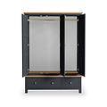 Farrow Charcoal 3 Door Wardrobe with Storage Drawers