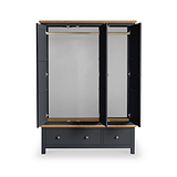 Farrow Charcoal 3 Door Wardrobe with Storage Drawers