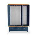 Farrow Navy Blue Triple Wardrobe with Storage Drawers