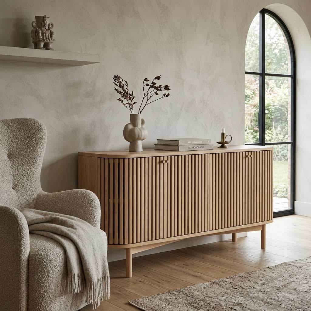 Finch Oval Slatted Large Sideboard from Roseland Furniture