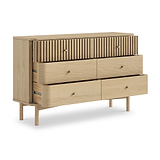 Finch Oval Slatted 6 Drawer Wide Chest from Roseland Furniture