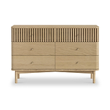Finch Oval Slatted 6 Drawer Wide Chest from Roseland Furniture