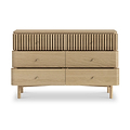Finch Oval Slatted 6 Drawer Wide Chest from Roseland Furniture