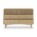 Finch Oval Slatted 6 Drawer Wide Chest from Roseland Furniture