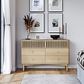Finch Oval Slatted 6 Drawer Wide Chest from Roseland Furniture
