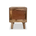 Enzo Geometric Mango Wood 2 Drawer Bedside