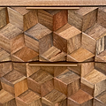 Enzo Geometric Mango Wood 2 Drawer Bedside