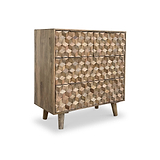 Enzo Geometric Mango Wood 4 Drawer Chest from Roseland Furniture