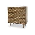 Enzo Geometric Mango Wood 4 Drawer Chest
