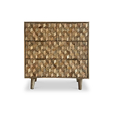 Enzo Geometric Mango Wood 4 Drawer Chest of Drawers