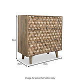 Enzo Geometric Mango Wood 4 Drawer Chest